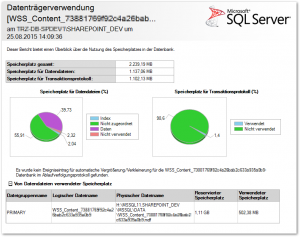 SQL Datenträgerverwendung Bericht. Große Mengen nicht genutzen Speicherplatz
