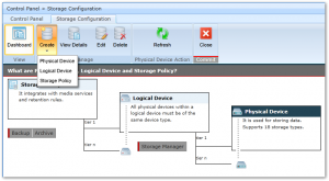 DocAve Control Panel - Storage Configuration - Create Button