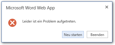 Leider ist ein Problem aufgetreten (Office Web Apps – HTTP 304)