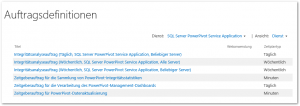 Zentraladministration - Überwachung - Auftragsstatus überprüfen - Auftragsdefinitionen SQL Server PowerPivot Service Application (Timer Jobs) - SharePoint 2013