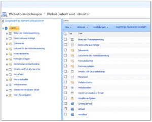 Sitemanager - _layouts-sitemanager.aspx - Filemanager - Websiteeinstellungen - Inhalt und Struktur - SharePoint 2013