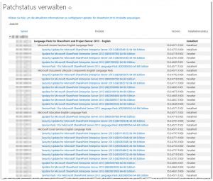 ZA - Check product and patch installation status - Produkt- und Patchinstallationsstatus überprüfen - _admin-PatchStatus.aspx - SharePoint 2013