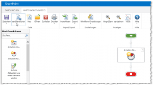Nintex Workflow 2013 - Websiteworkflow erstellen - Workflowaktion - Anhalten für - Veröffentlichen Button - SharePoint 2013