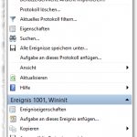 Windows Ereignisanzeige - Windows Event-Viewer - Protokoll Anwendung - Aktionen - Suchen - löschen - Speichern - Benutzerdefinierte Ansicht erstellen und importieren