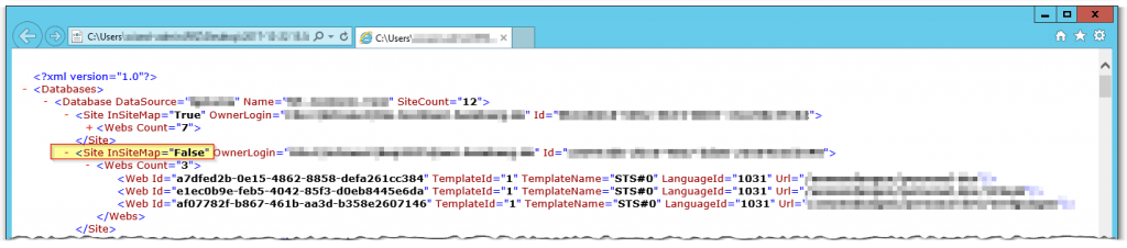 SiteOrphan - Database contains a site that is not found in the site map - Die Datenbank enthält eine Website, die in der Websiteübersicht nicht gefunden wurde - ERROR - SharePoint 2013