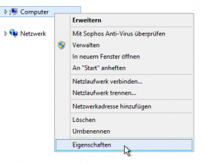 Windows-Explorer - rechte Maustaste - Computer Eigenschaften - Kontextmenü - Windows-Server 2012